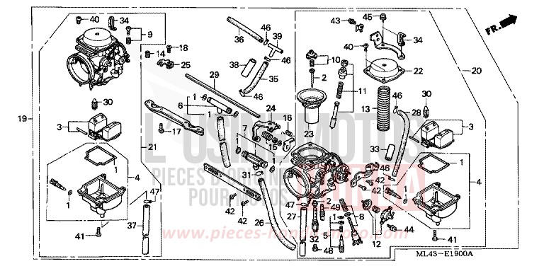 VERGASER von CB1300 Super Bold'or ABS CANDY ALAMOANA RED-U (R124) von 1986